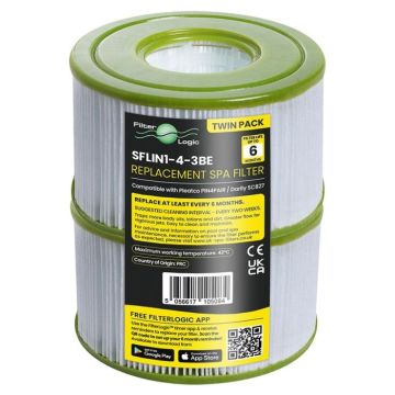 FilterLogic SFLIN1-4-3BE Spa Hot Tub Filter Compatible with Pleatco PIN4PAIR
