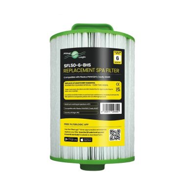 FilterLogic SFL50-6-8HS Hot Tub Spa Filter Compatible with Pleatco PWW50P3